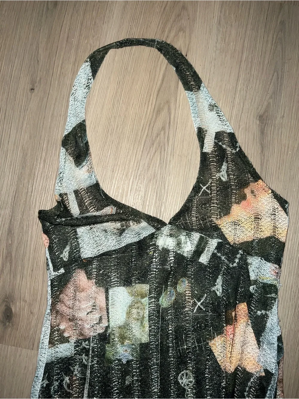 COLLUSION Abstract Scoop Neck Knit Beach Dress – Multi (Size 10)